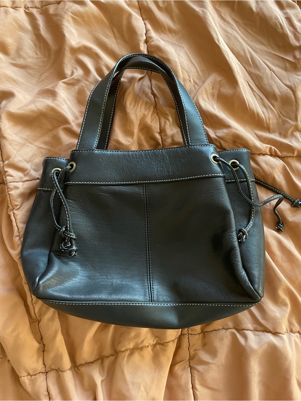 Charter Club Black Bag Contrast Stitching